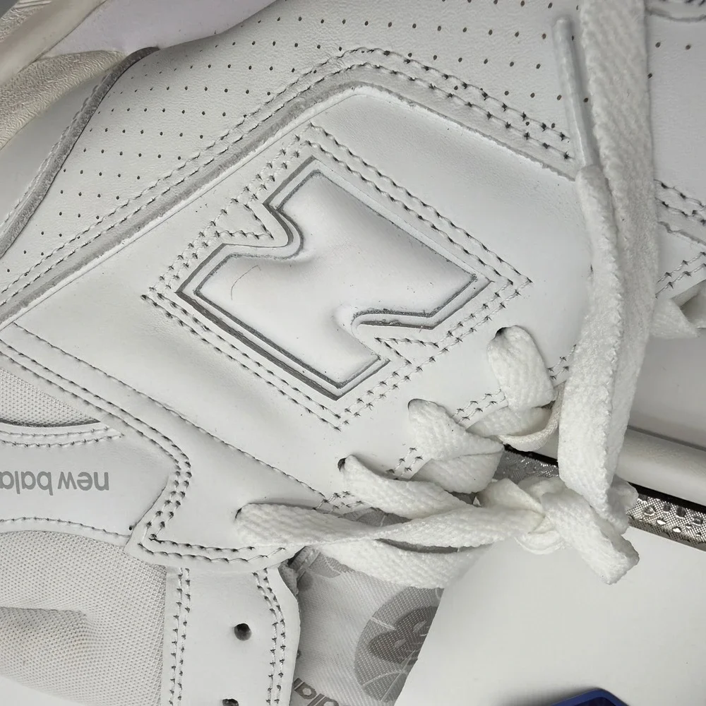New Balance 650R high top sneakers triple white Leather BB650RWW Mens 13 NEW